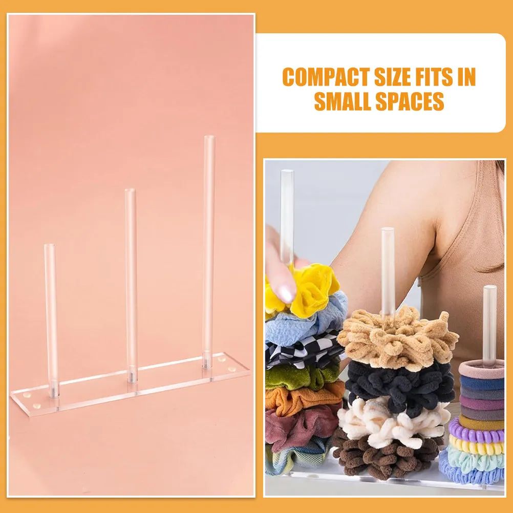 Acrylic Hair Tie Holder Organizer Clear Scrunchies Display Stand Multifunctional Hair Accessories Storage Rack Desktop Jewelry