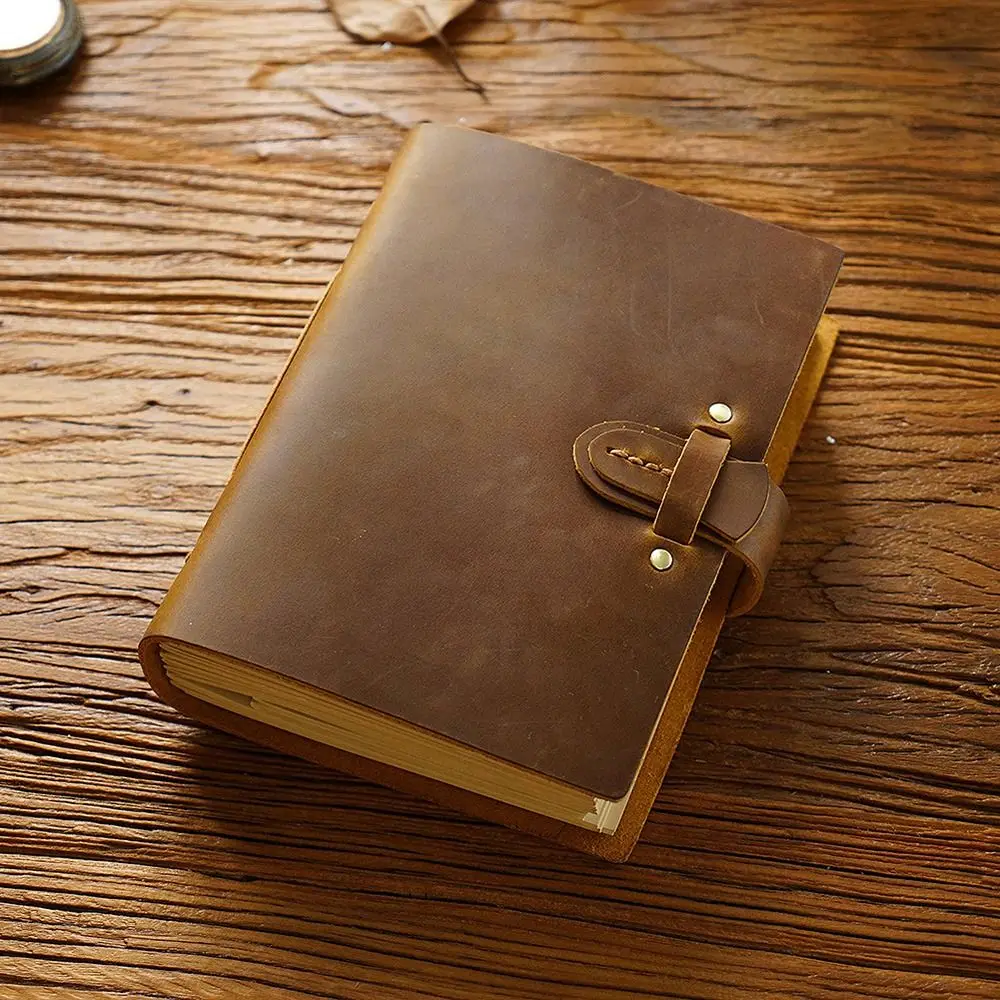 Vintage Leather Bound Journal Genuine Leather Cover Blank Pages Blank Paper Diary Handmade Unlined Sketch Notebook Drawing