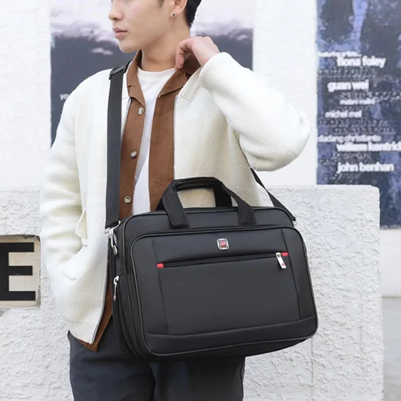 Maleta de grande capacidade masculina, moda laptop de negócios, bolsa masculina, escritório, bolsa de ombro masculina