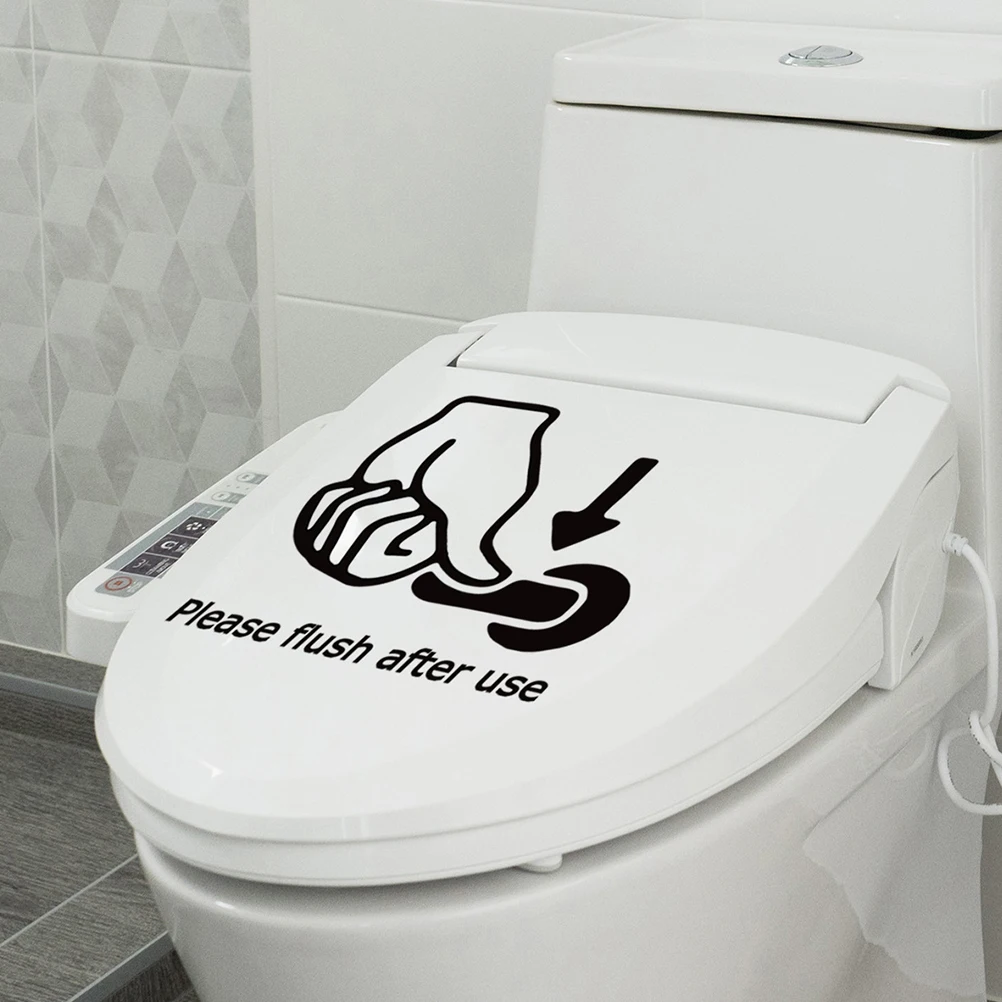 

2 листа предупреждающий знак, наклейки на стены, украшения для ванной комнаты, мотивационная крышка сиденья для унитаза для школы, супермаркета, дома, наклейки на стену