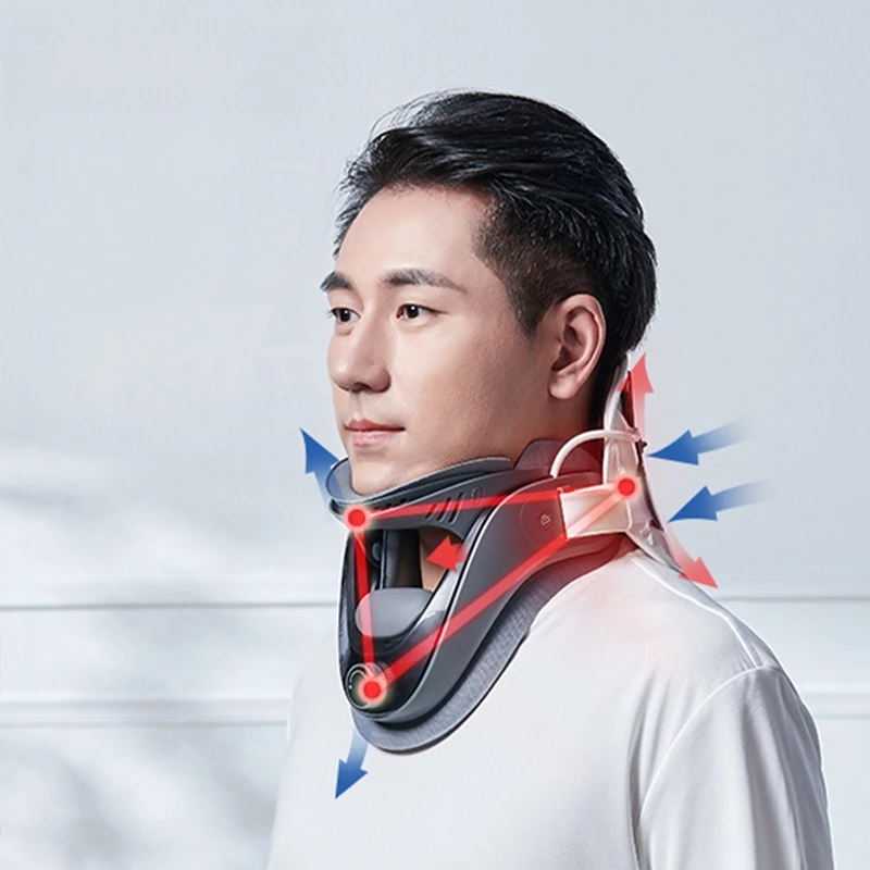 

Cervical spine care artifact! Inflatable traction cervical brace, one-click unlocking multi-mode massage