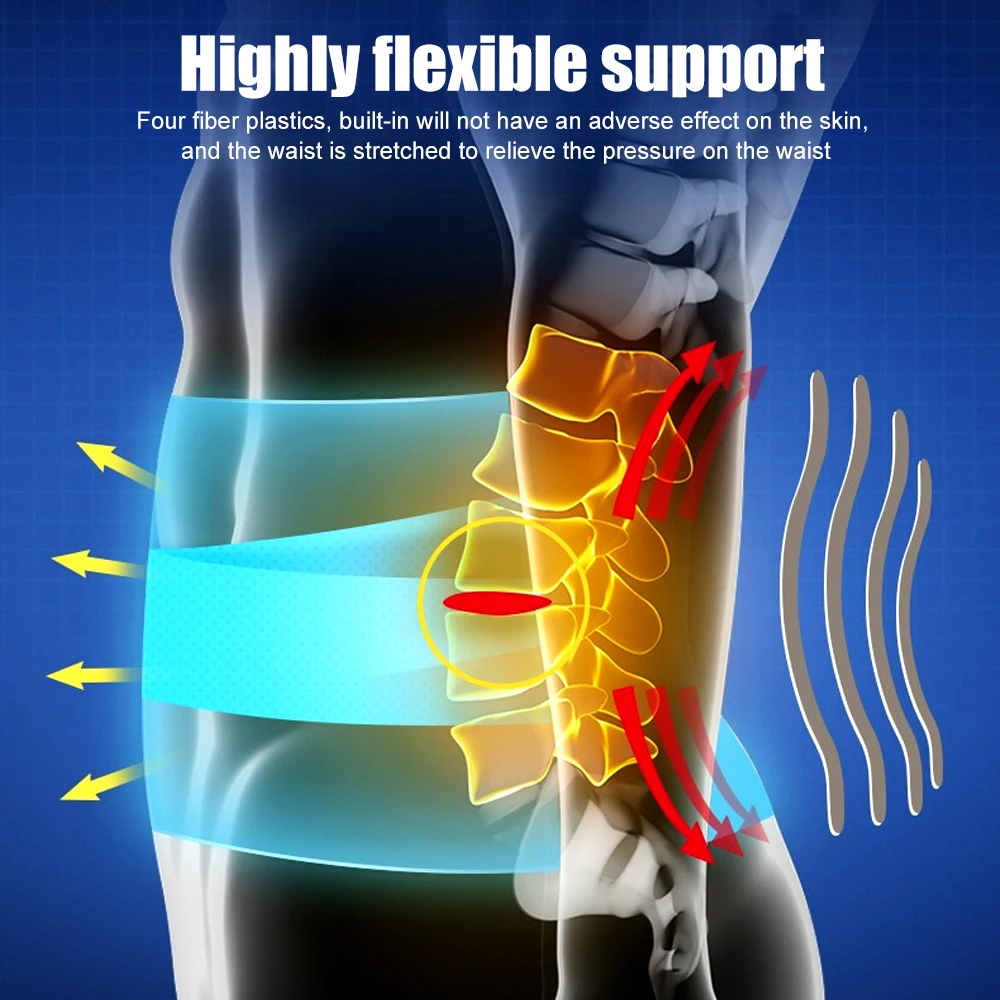 Adjustable Neoprene Double Pull Lumbar Support Lower Brace Pain Relief Waist Band S-6XL Plus Size, Unisex Back Belt Lumbar