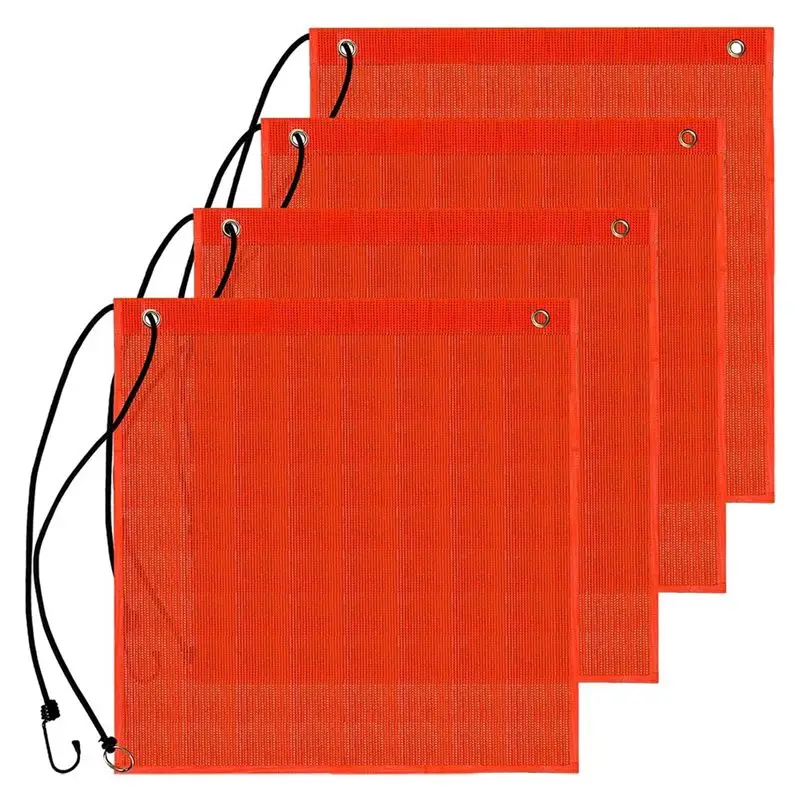 B68C Safety Flag For Trucks Vinyl Coated Mesh Warning Flag 18X18inch Flag With Reinforced, Grommets For Jetski Trailer