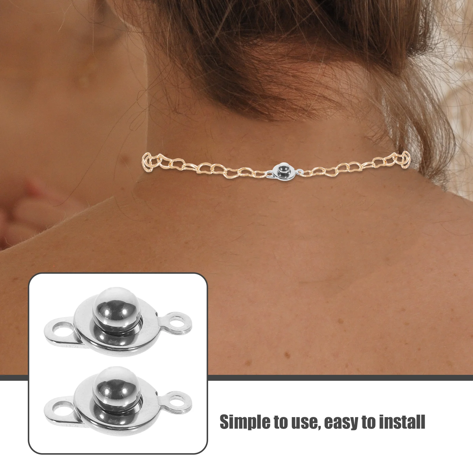 

5 pcs Stainless Steel Snap Clasps Ball Socket Metal Buttons for DIY Necklace Bracelet Making Jewelry Accessories