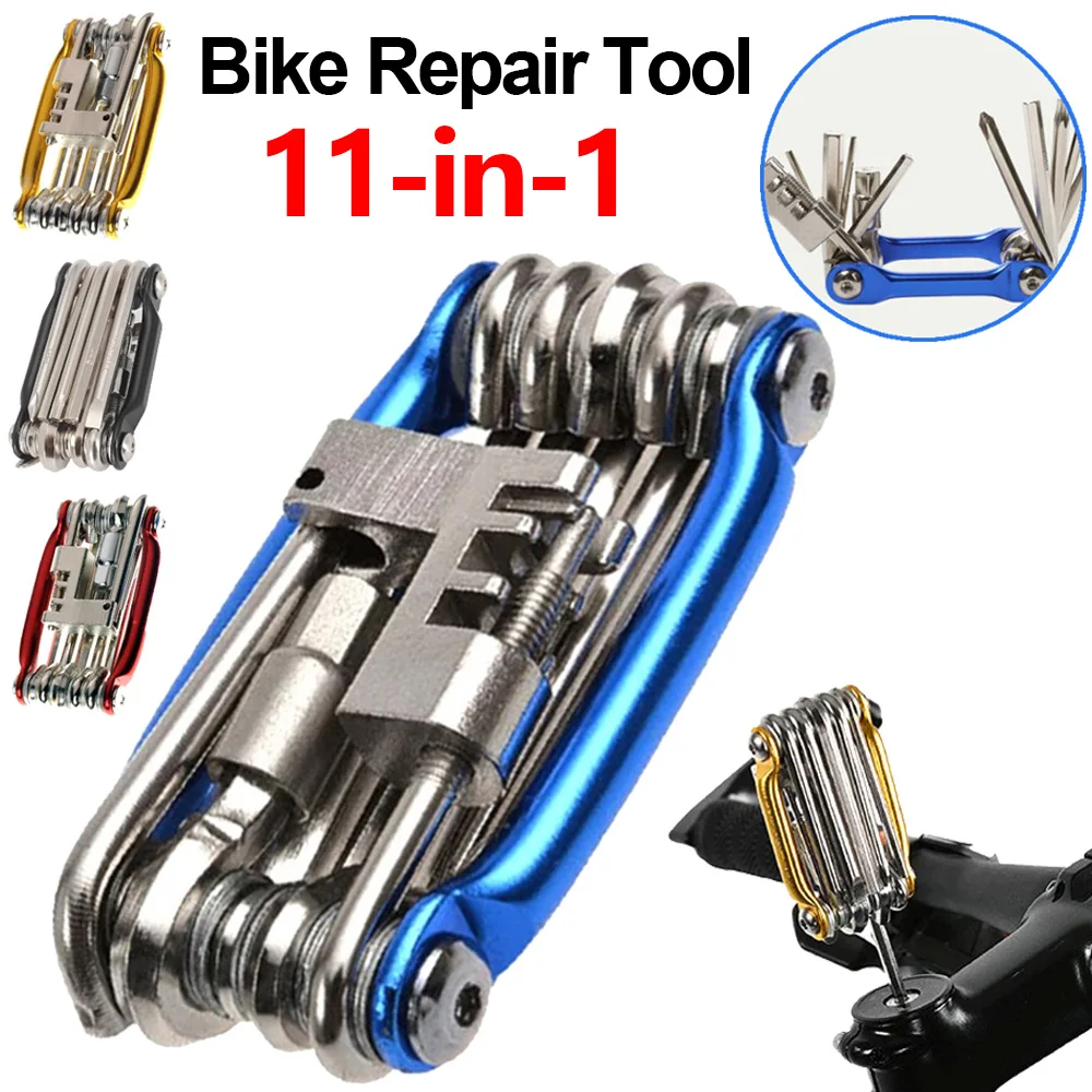 

11 в 1, набор инструментов для ремонта велосипеда, гаечный ключ для горного велосипеда, отвертка, цепь с шестигранными спицами, универсальный набор для ремонта велосипеда, велосипедные инструменты