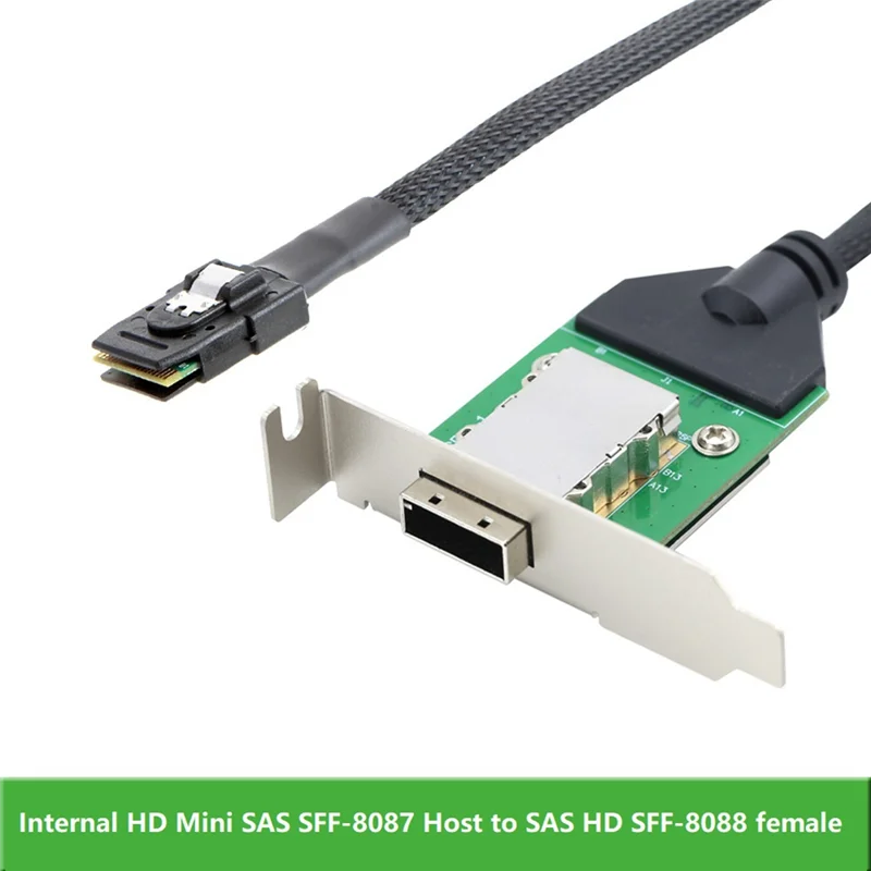 مضيف داخلي عالي الدقة Mini SAS إلى SAS HD SFF-8088 أنثى مع دعامة منخفضة تتصل بكابل محول القرص الصلب