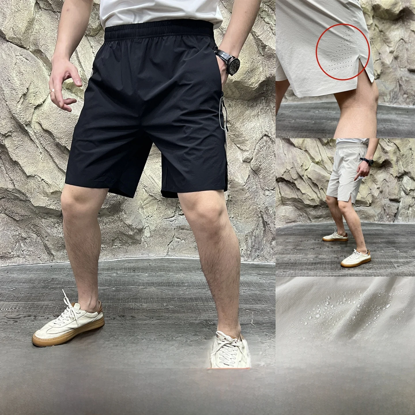 

Уличные брюки Дышащие Qui Dry Moisture ng Лазерная дрель Базовая доска Клей Летние молодежные повседневные брюки с высокой талией Fi...