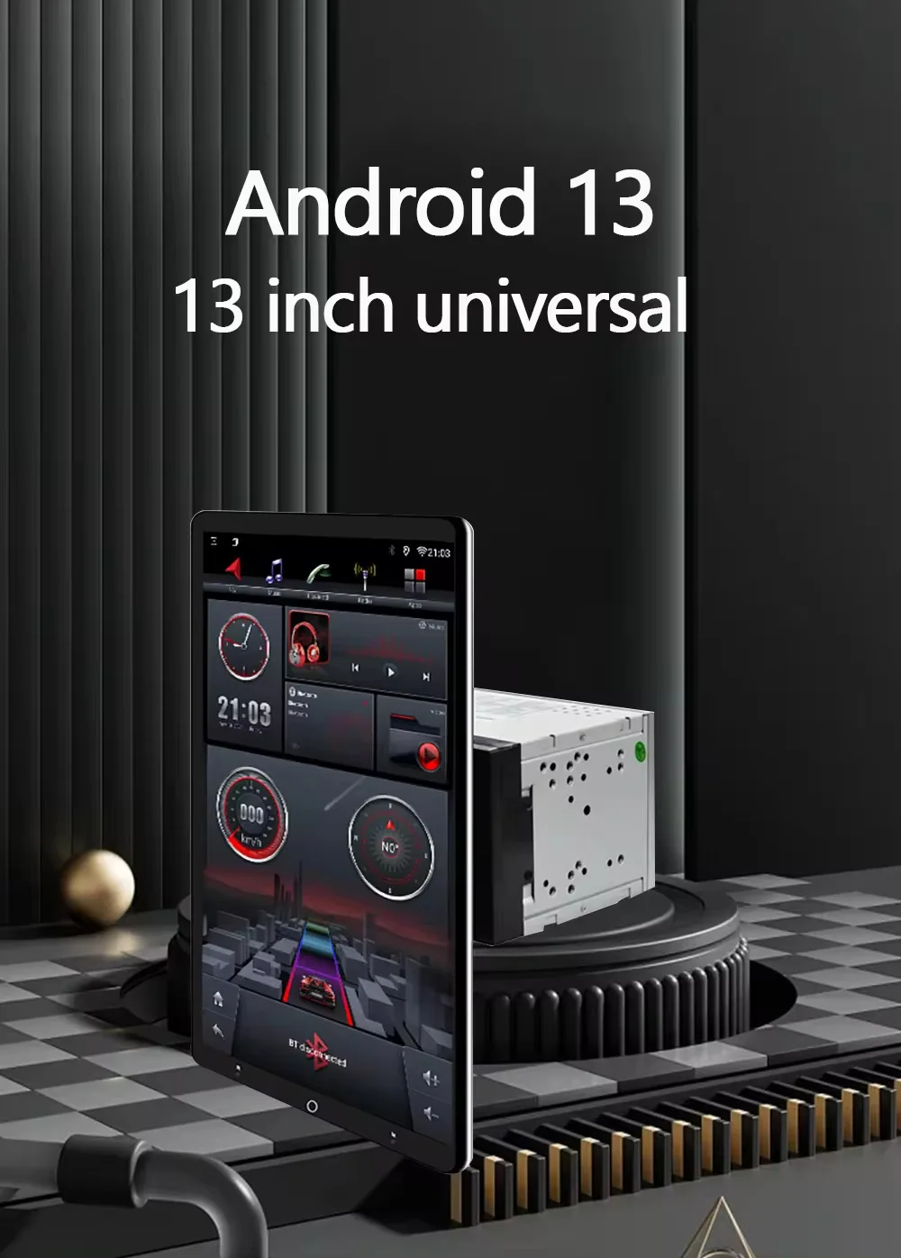 Android13 Auto Carplay 360° Rotation Screen Car Stereo Radio Degree Car Multimedia GPS Player Universal 1 Din 2 Din DSP BT