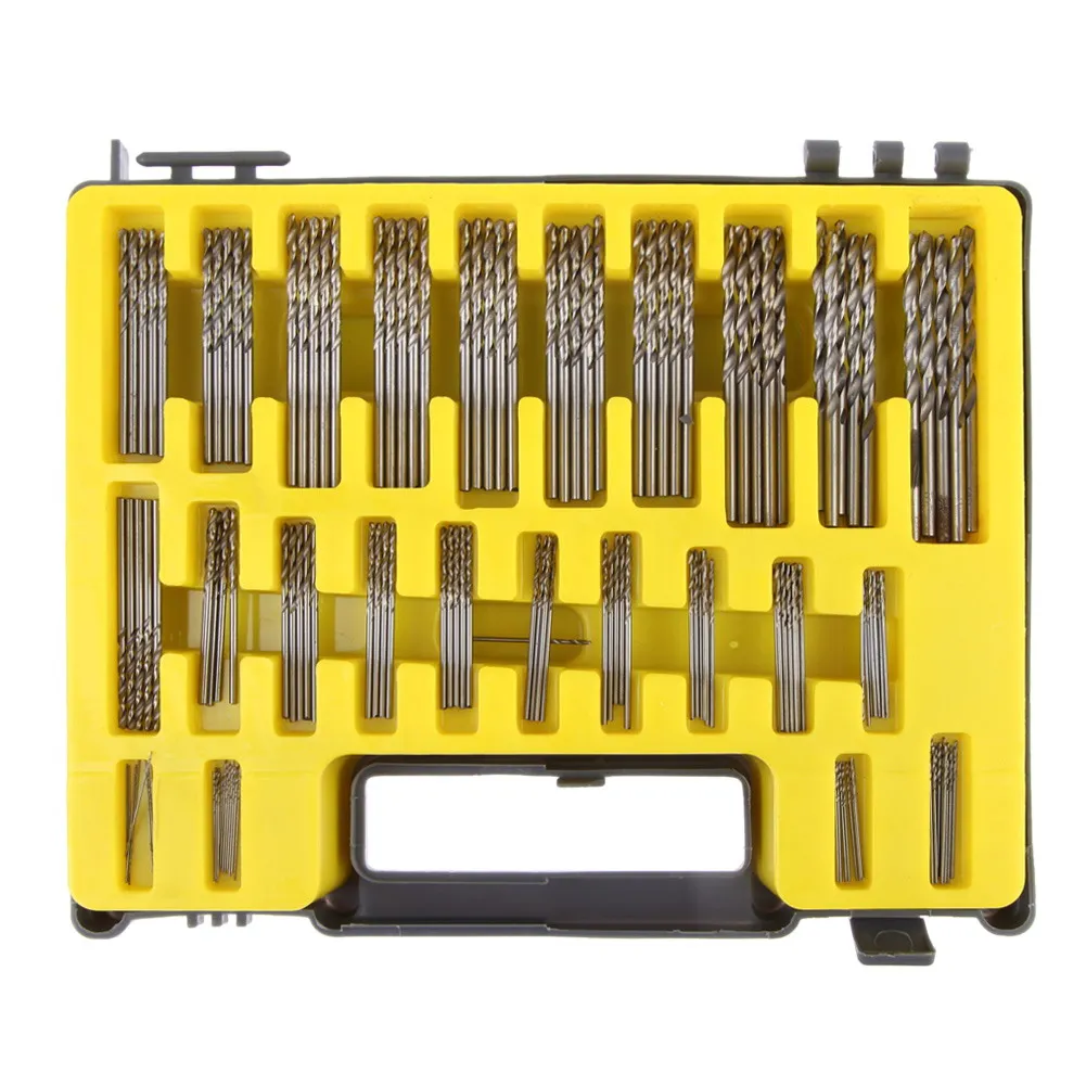 

150pcs Hole Opener Drill Storage Plastic Box 0.4-3.2mm Twist Drill Bit High Speed Steel High Hardness Woodworking Accessories