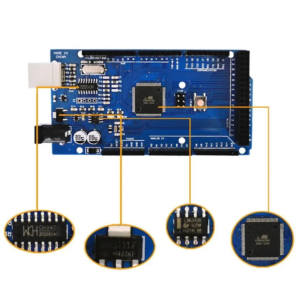 Original MEGA 2560 R3 Improved Version CH340 AVR USB Development Board  for Arduino MEGA2560 R3