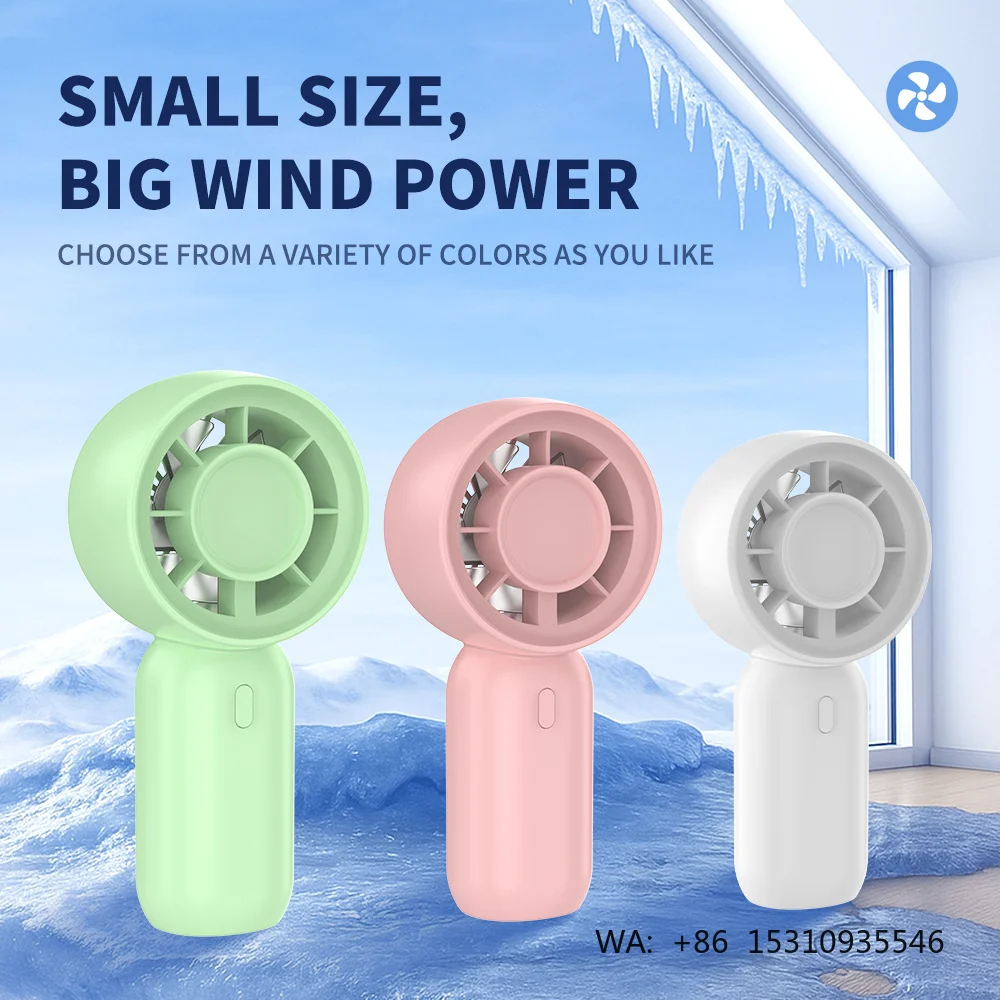 2026 New Mini Fan Rechargeable USB Charging Electric Handheld Fan Cheap Customizable 400mah Three Colors Portable Fan Cute
