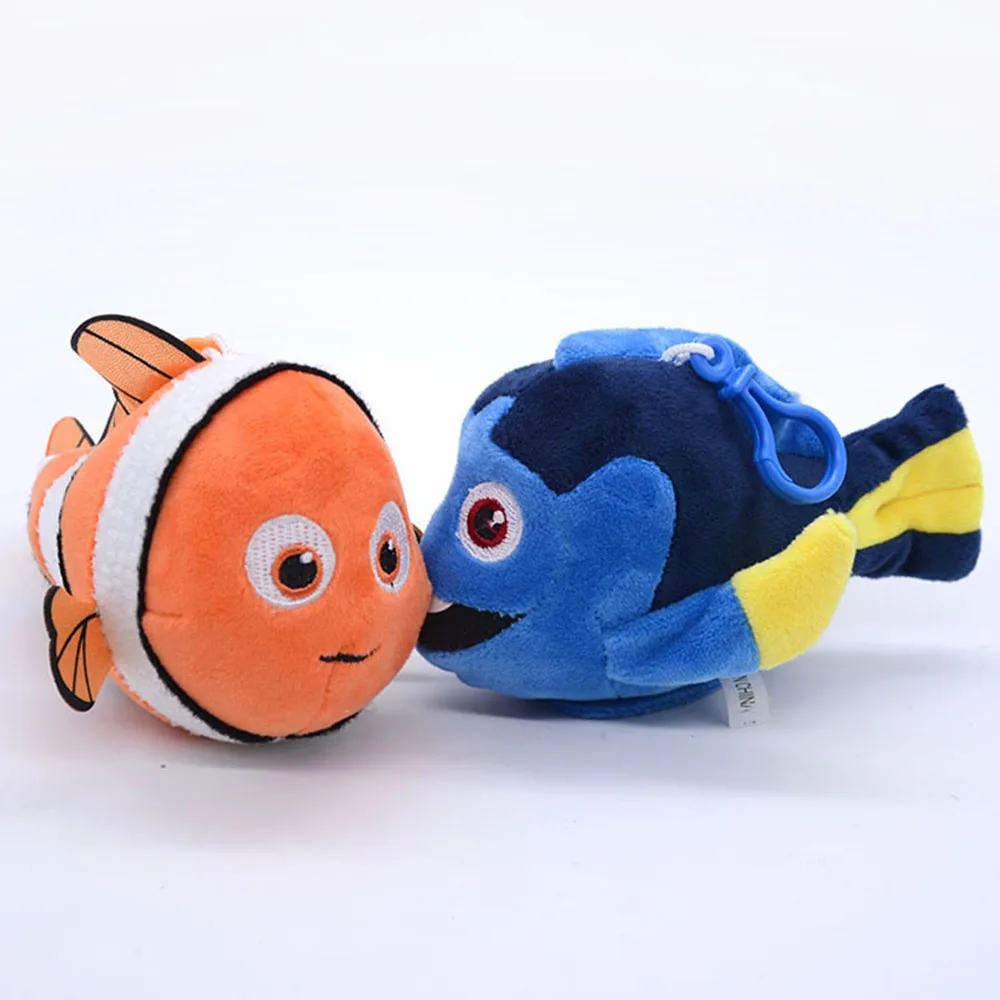 5 Pcs 12CM Disney Finding Nemo Dory Dolly Pendants Cute Key Chains Kids Toys Animal Doll Cartoon Movie Clown Fish Action Figure