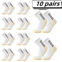 10 pares de calcetines de fútbol para hombre, calcetines antideslizantes para baloncesto y fútbol