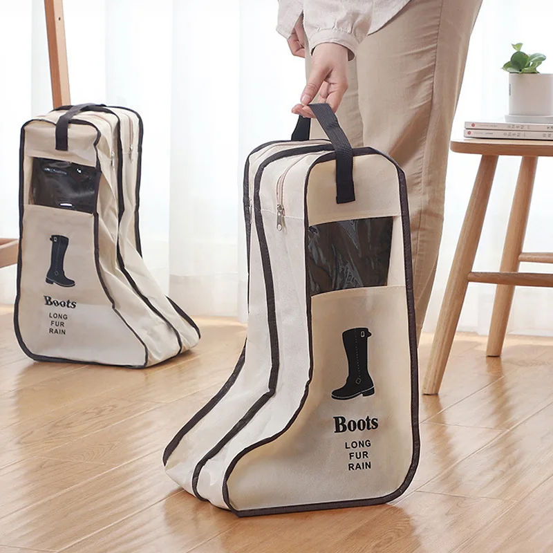 

New Practical Modern Storage Simple Travel Rain Ankle Boots Zipper Accessories Bag Portable Shoes Carrying Visible Dustproof