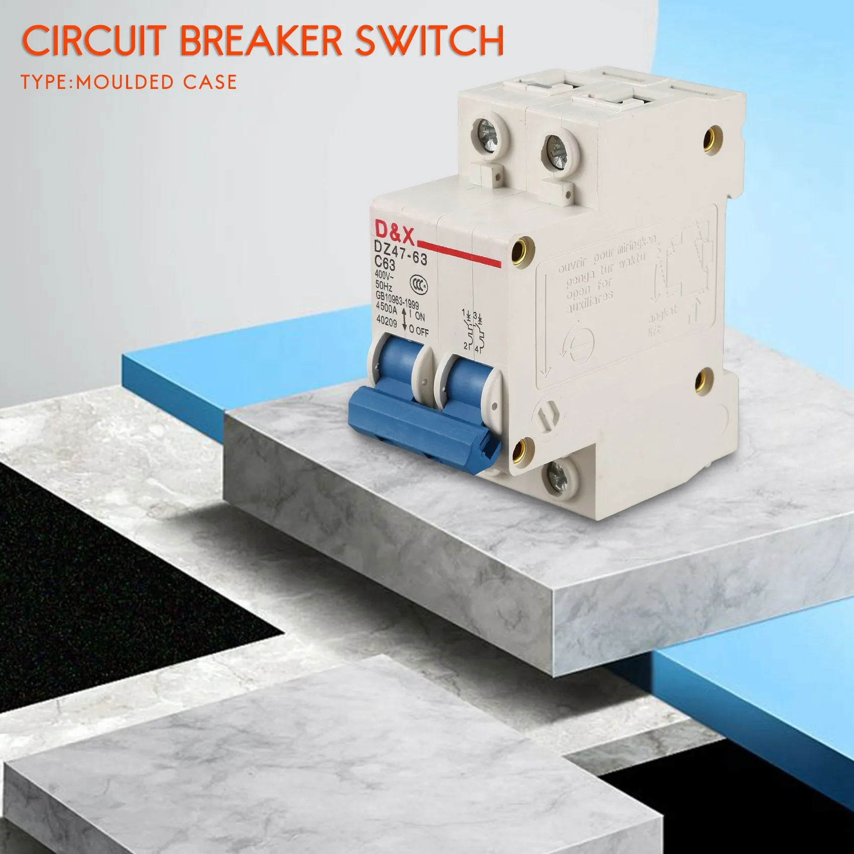 A32Z-2P 63A AC400V MCB Solar Energy Photovoltaic (Pv) Solar AC Circuit Breaker