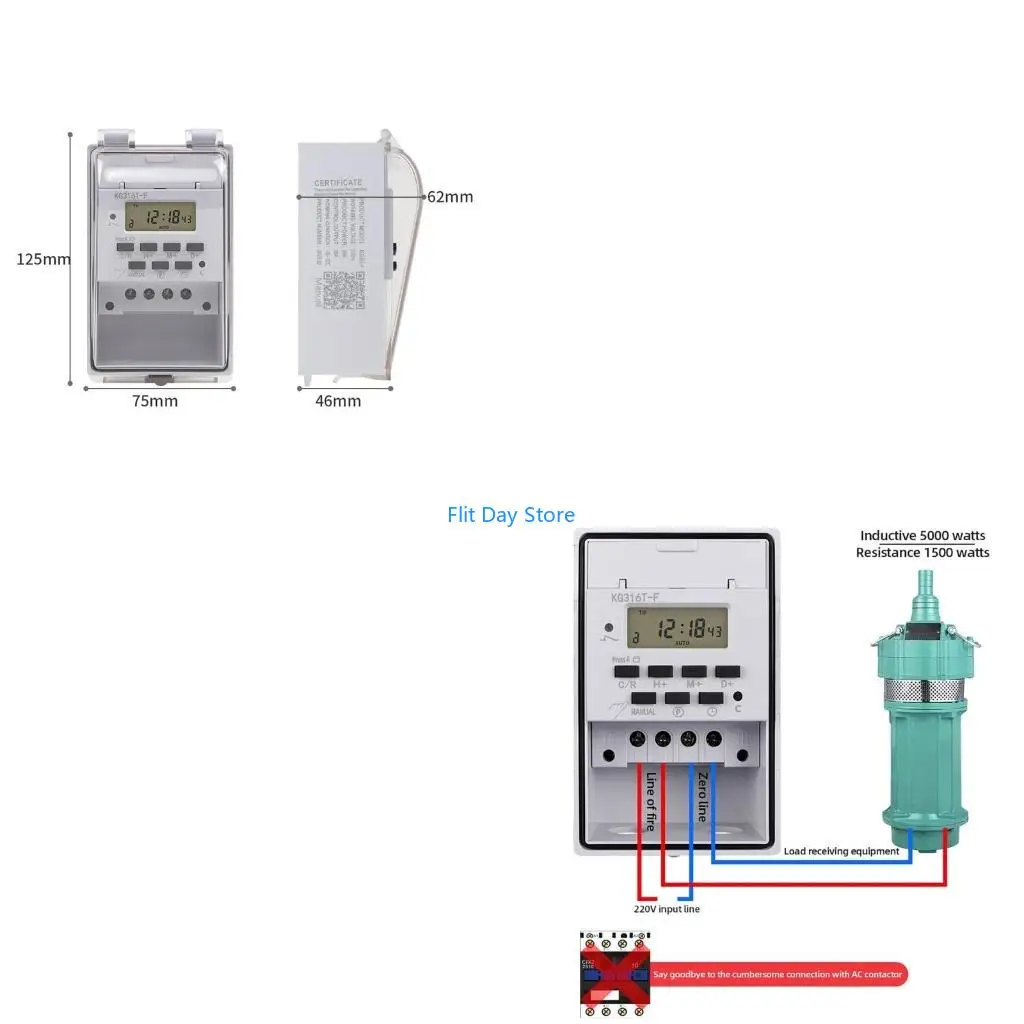 F92C Digital Electrics Programmable 220V Waterproof In Wall Lamp Timer Switches