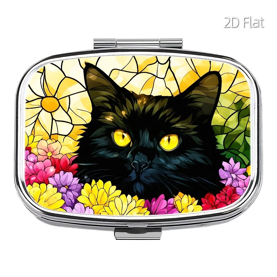 Single-piece packaging, flat box design, divided square pill box, portable wallet pill box, can store vitamins, health supplements, medicines, etc., a unique travel idea, can also be used as a jewelry organizer