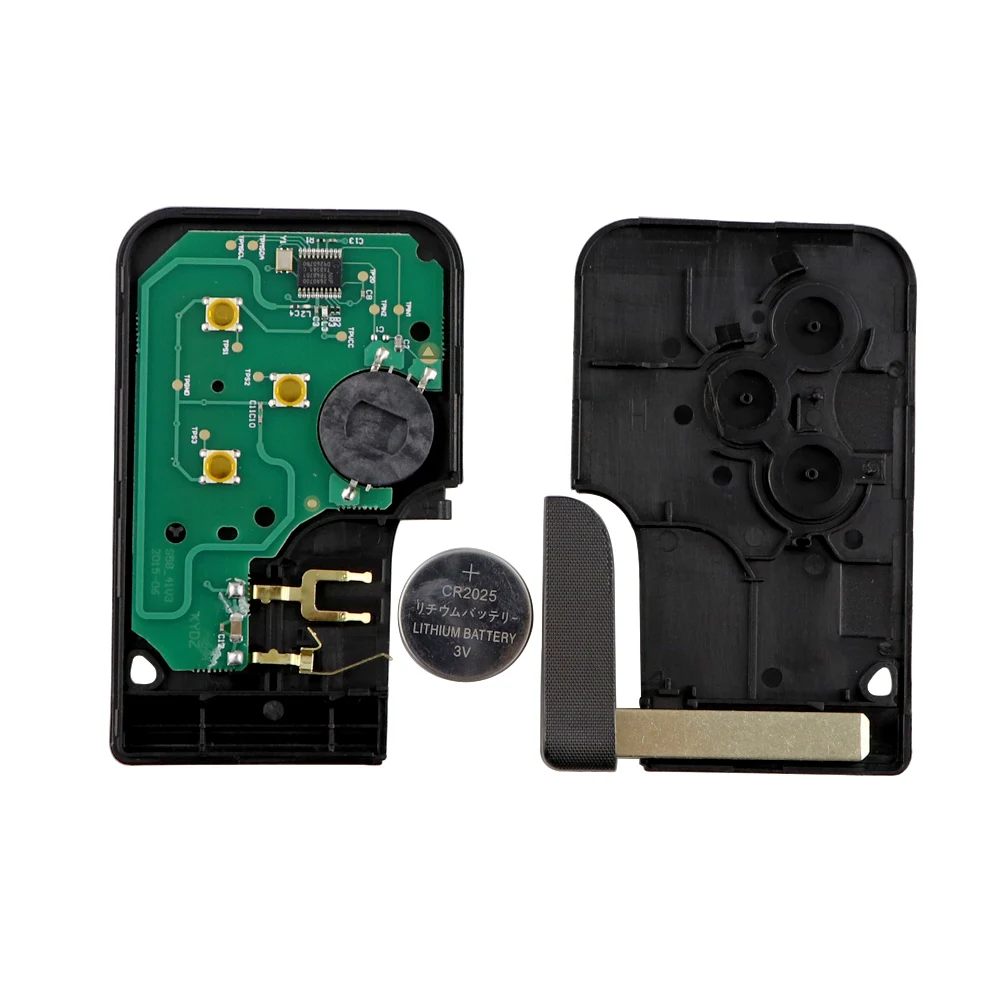 Yiqixin 3 botões de emergência cartão inteligente keyless para renault clio logan megane 2 3 scenic 433mhz id46 pcf7947 chip chave do carro remoto