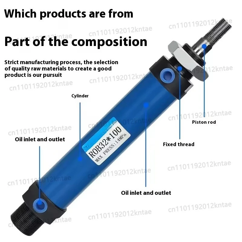ROB Mini Hydraulic Cylinder Small Cylinder 16/20/25/32/40/63 - 25/50/150/200/300