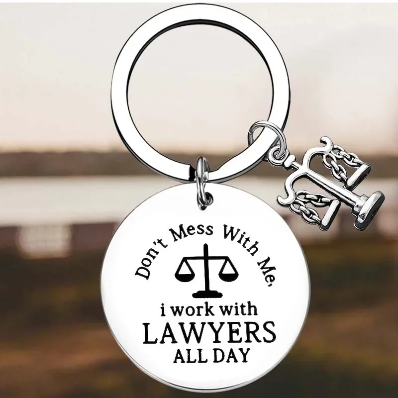 Hot  Funny Lawyer Gift Key Chain Ring Law School Graduation Gift keychains pendant Law Assistant Gift