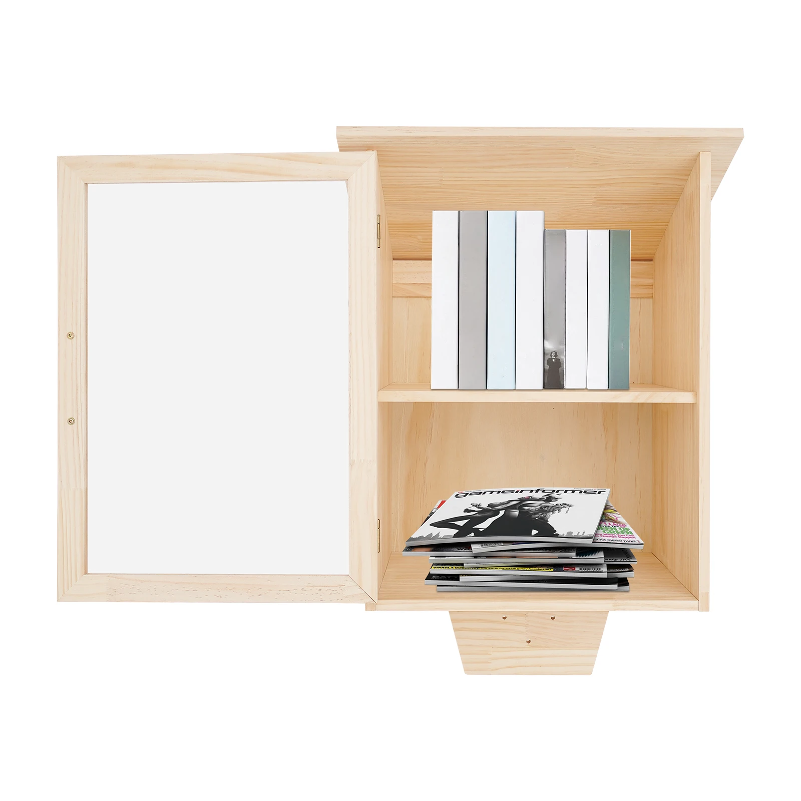 2-Tier Outdoor and Indoor Book Cabinet, Small Wooden Book Cabinet, Durable Design for Public Community School and Back Yard image 6