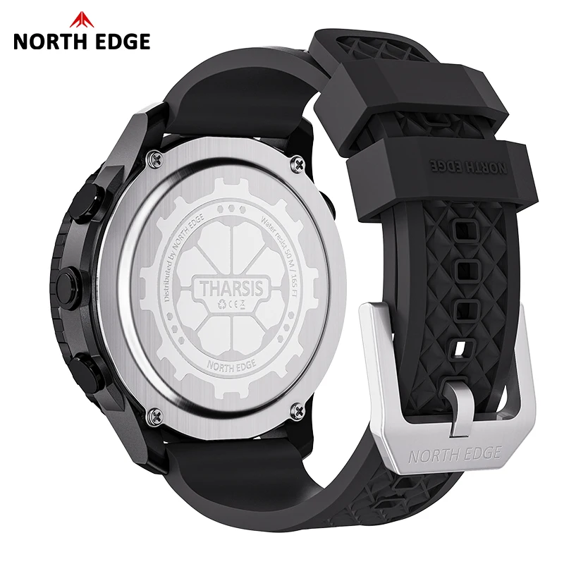 NORTH EDGE 2026 THARSIS Men‘s Carbon Fiber Watch 50M Waterproof Sports Outdoor Hiking Altimeter Barometer Compass Luminous Dial - view 3
