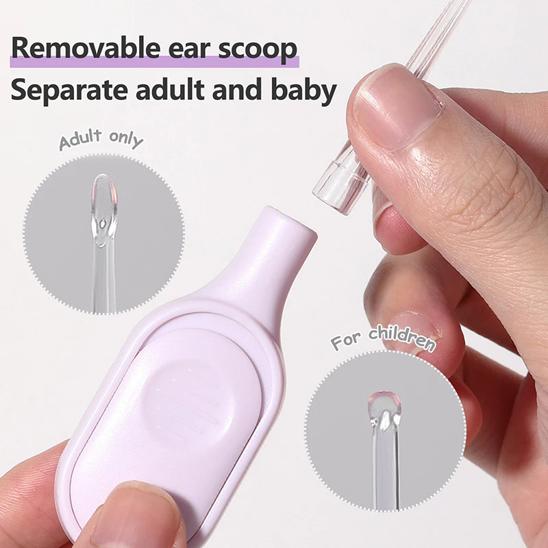 1Set LED FlashLight Earpick Baby Ear Cleaner Endoscope Penlight Spoon Cleaning Ear Curette Light Spoon Ear Wax Removal