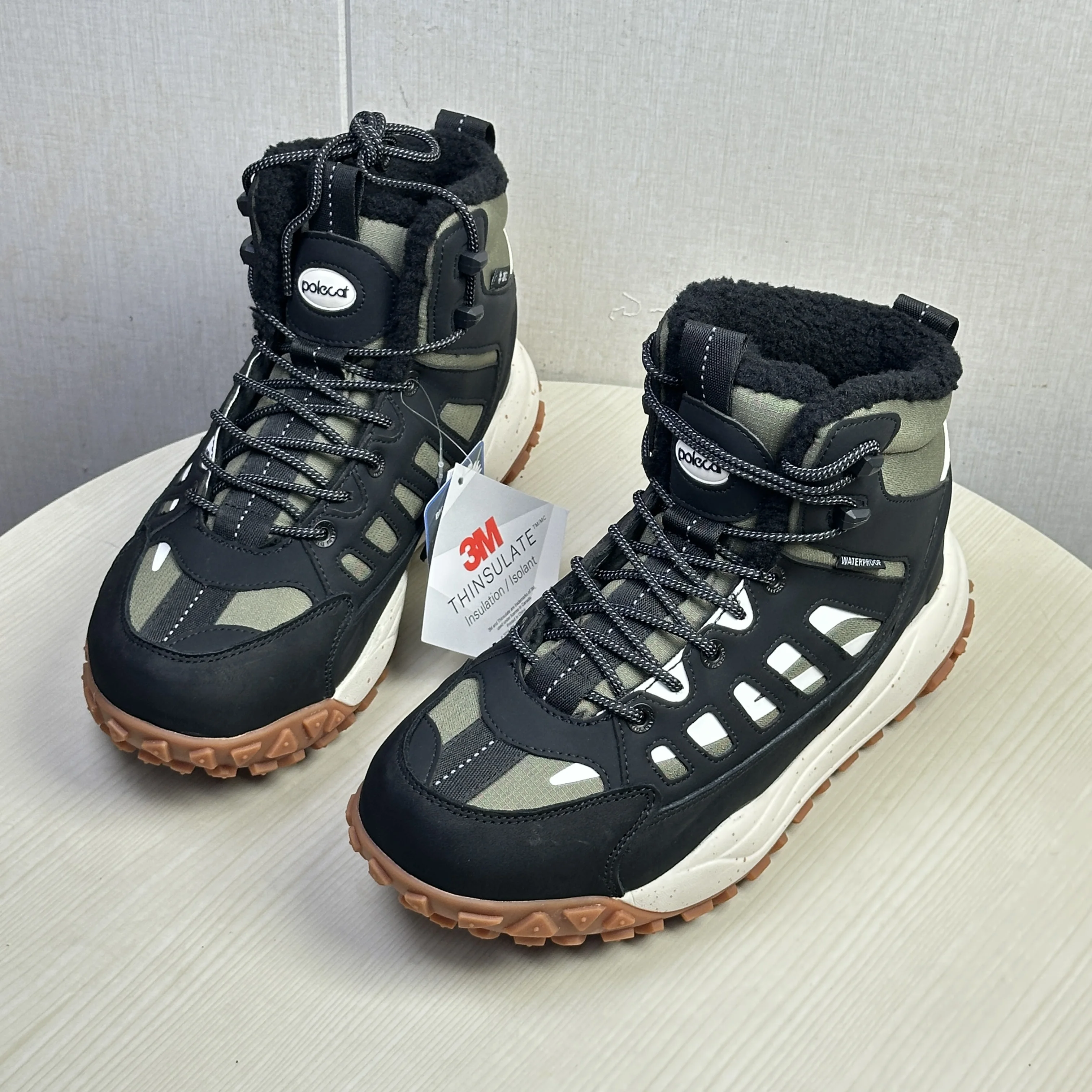 Men's Winter Warm Fleece-Lined Outdoor Hiking Boots Waterproof Walking Shoes for Men and Women Walking Sports Shoes