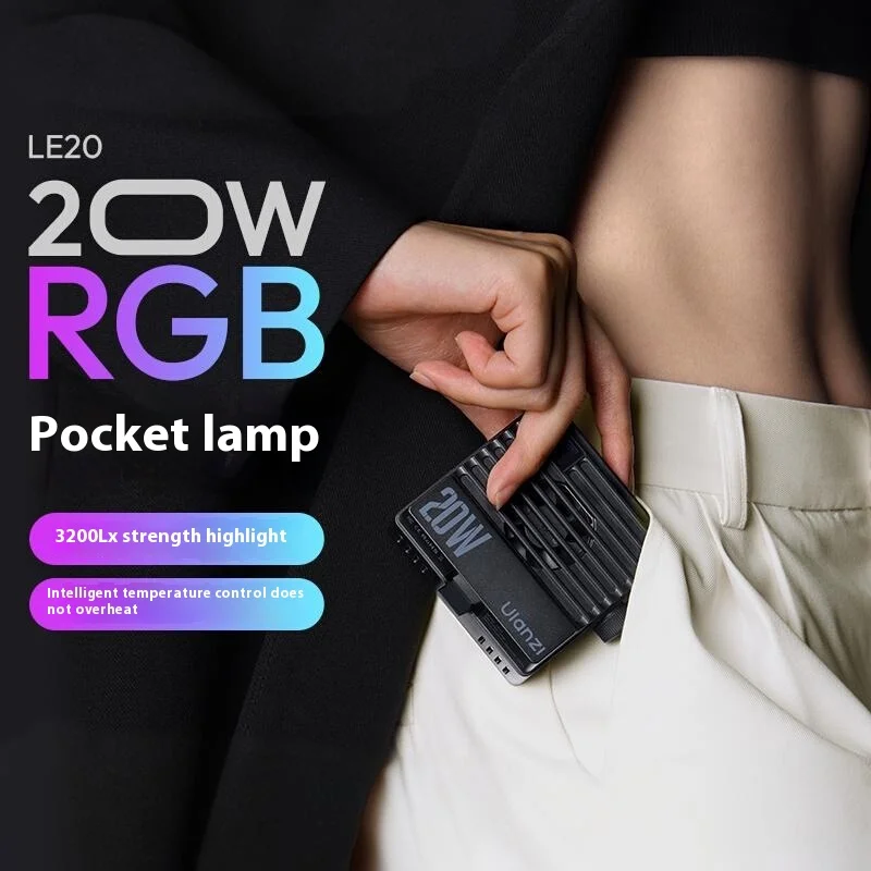 Ulanzi LE20 Portable Fill Light 20w RGB Pocket CRI 95+ 2500k-9000k Adjustable Customized Video Light For DSLR Camera Vlog