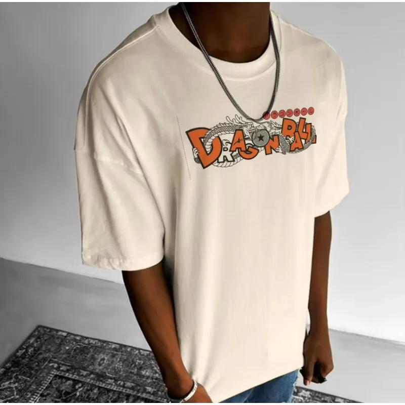 Dragon Ball Print Short Sleeve Cotton T-Shirt Son Goku Vegeta Men Women Clothes Harajuku Y2k Tee Vintage Summer Streetwear Tops view 4