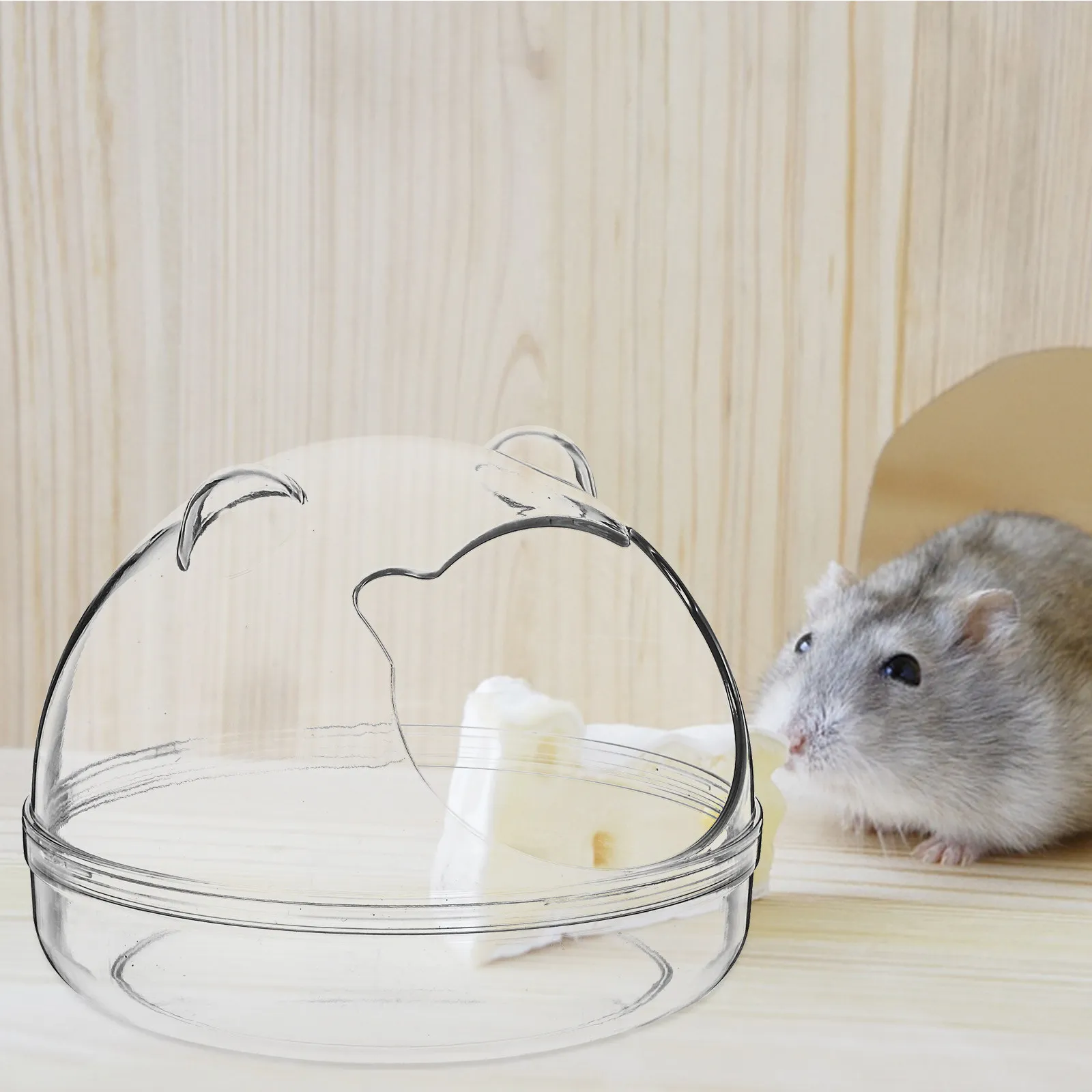 Hamster Bathroom Transparent Small Pet Bath Basin Anti-Skid Bottom Smooth Edges Easy Assembly Cleaning Hamster Bath Container
