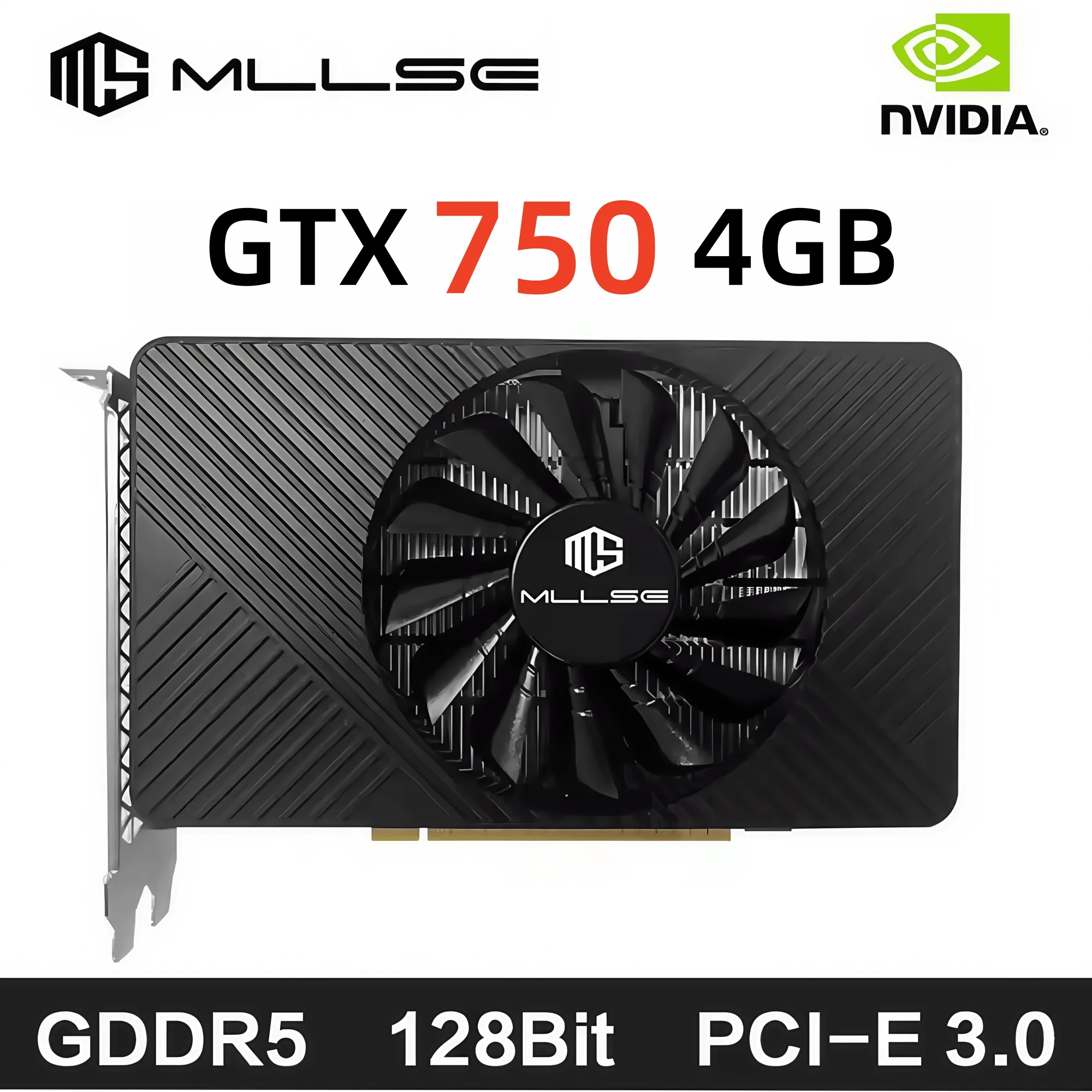 بطاقة رسومات MLLSE NVIDIA GeForce GTX 750 سعة 4 جيجابايت GDDR5 HDMI DVI VGA
