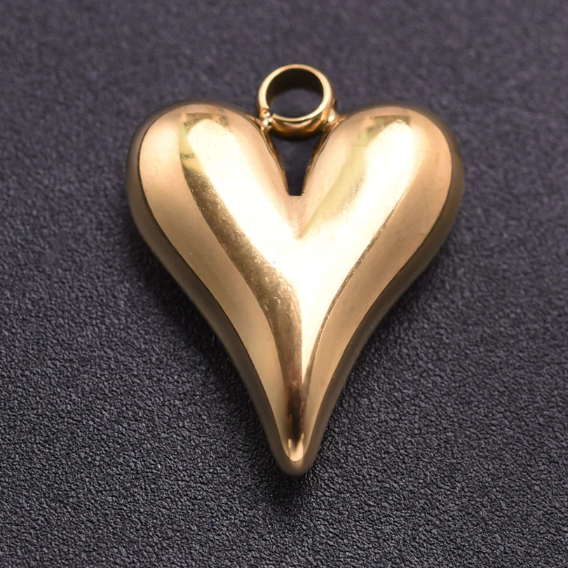 6pcs/Lot Mutlistyle Stainless Steel Heart Charms For Jewelry Making Supplies Sun Dragon Three-Dimensional Love Pendant Breloques