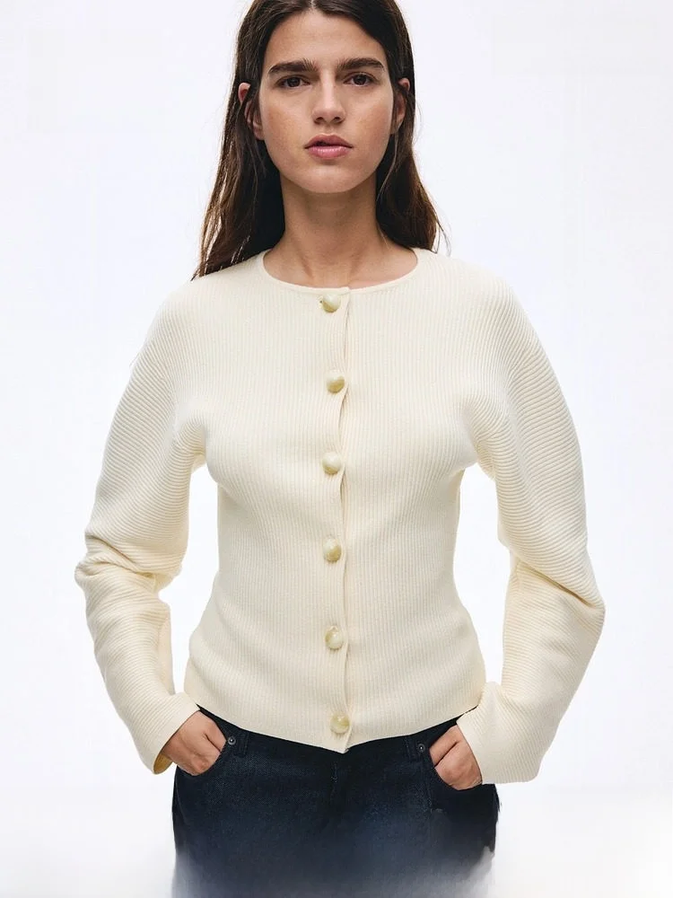 

H&M Весенний женский вязаный кардиган в рубчик с пуговицами, повседневный крой, полиэстер, вискоза, тонкий, 36728