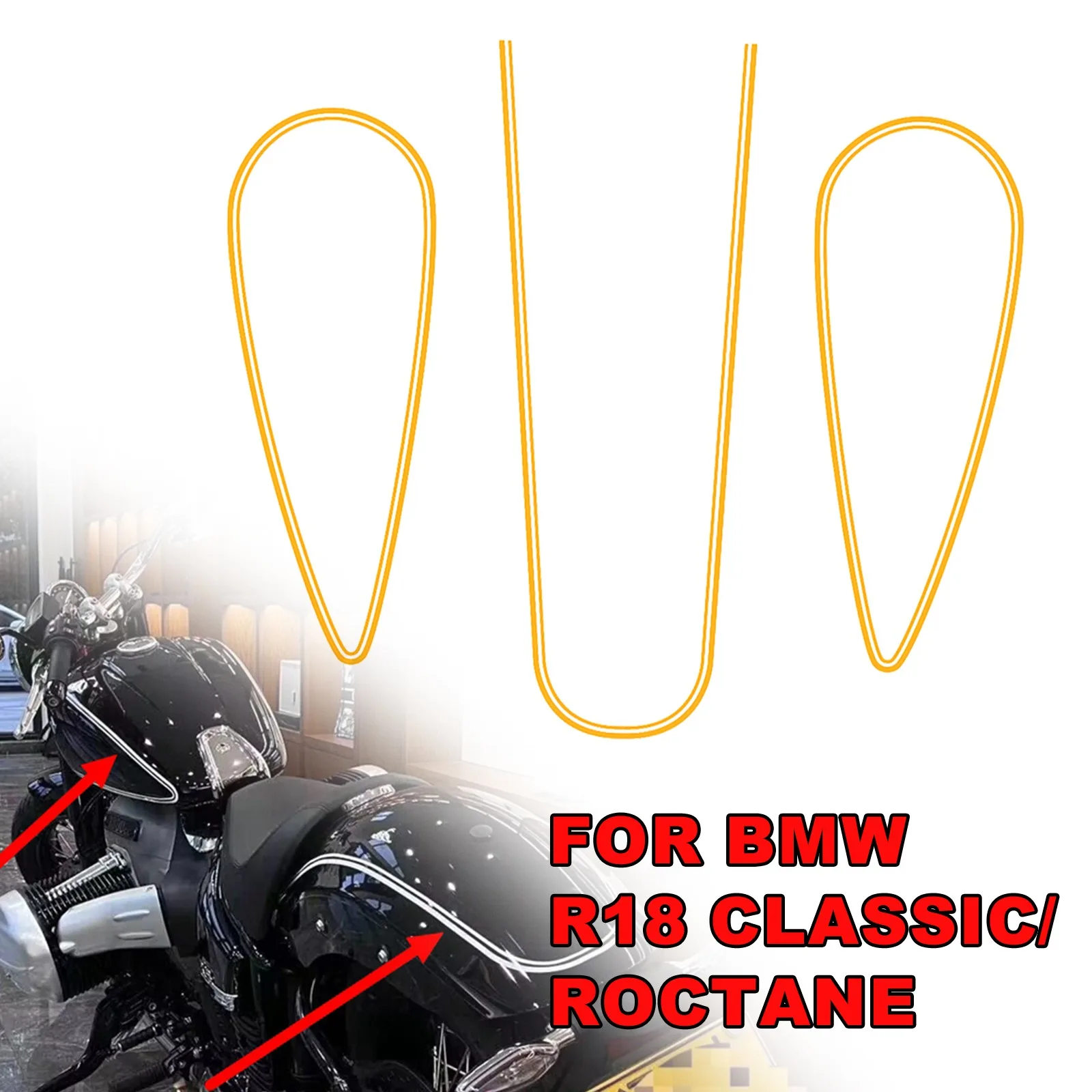 For BMW R18 B For BMW R18 Basic Version Motorcycle Fuel Tank & Rear Splash Guard Stickers