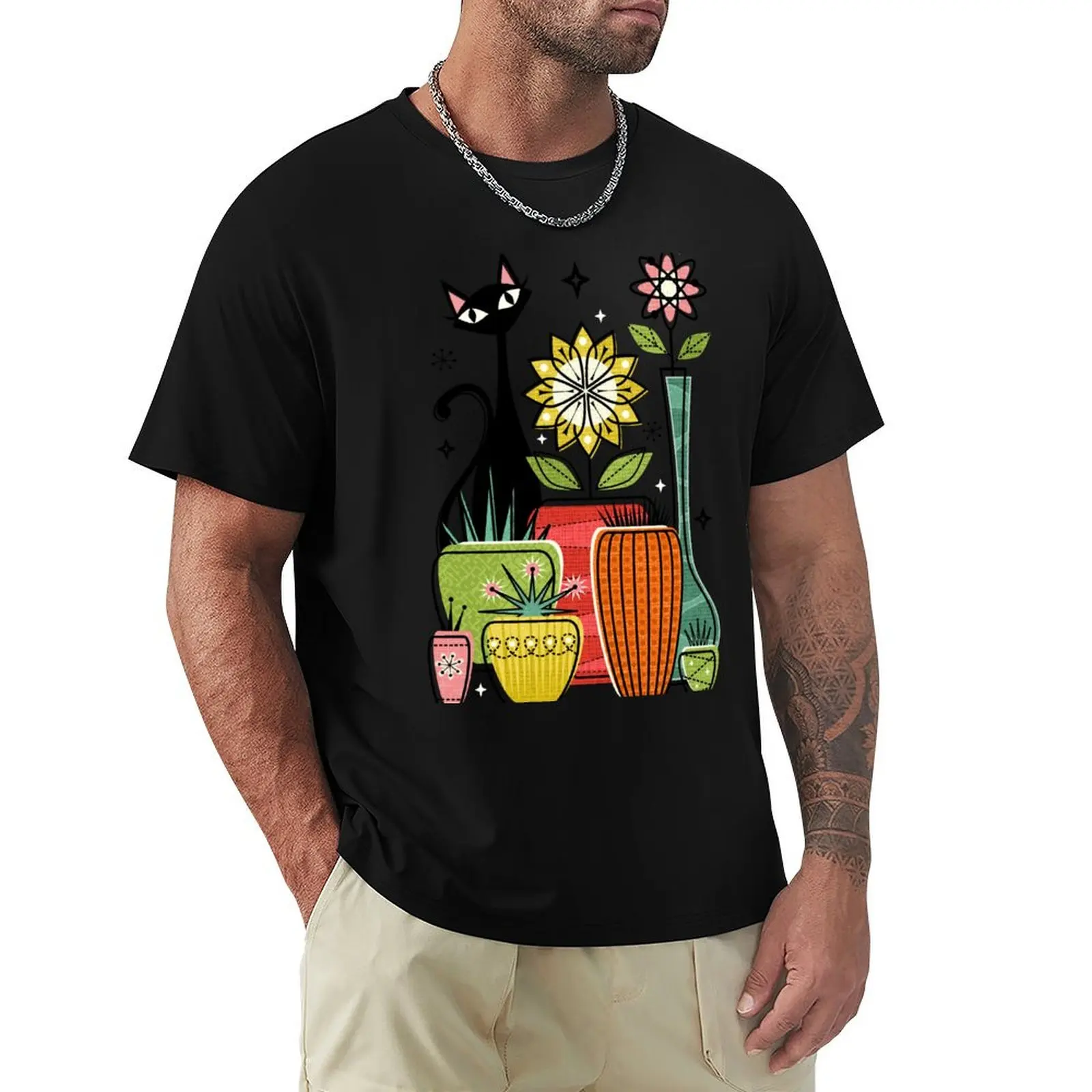 

Plants Pots and a Pussycat studioxtine T-Shirt Simple Graphic Design T-Shirt
