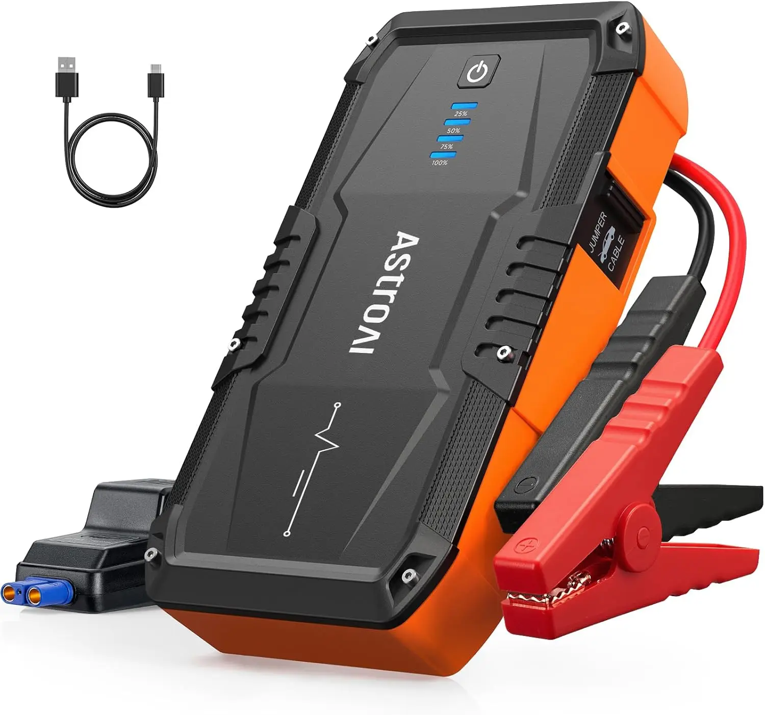 

S8 12V Car Jump Starter, 6.0L Gas & 3.0L Diesel, Portable Jump Box with Flashlight & Cable (Orange)