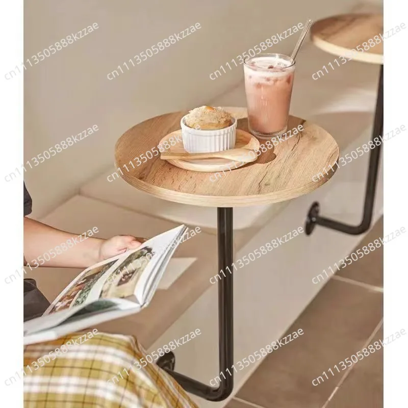 Coffee Shop Furniture Wall Mounted Table Round Bracket Shelf Cafe Bistro Desk for Balcony Space Saving Wall Mounted Table