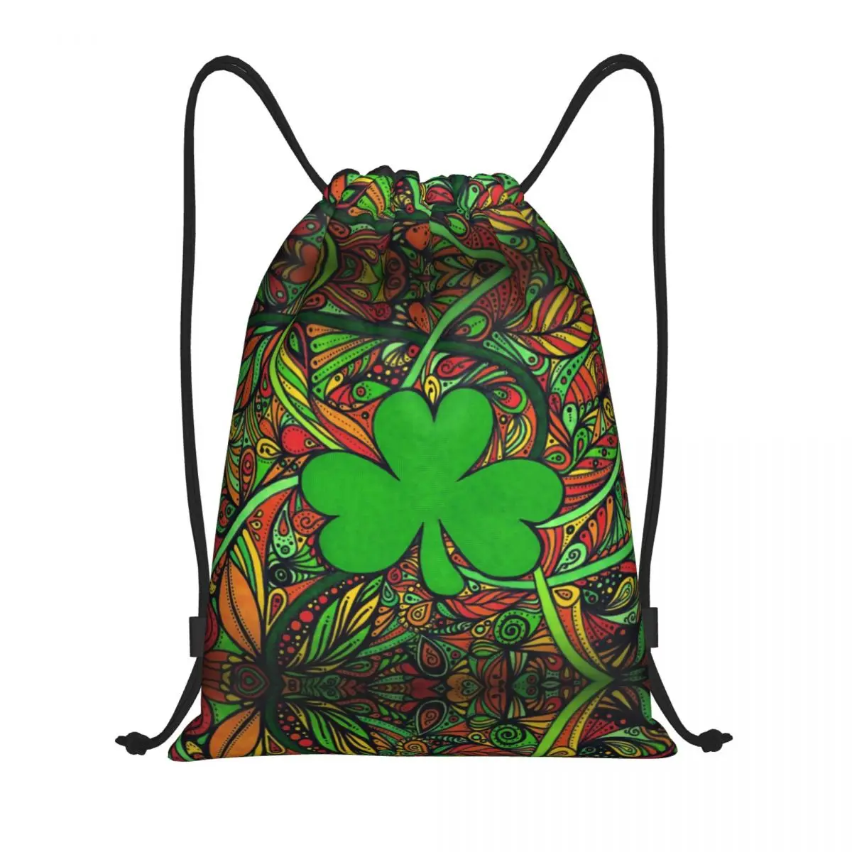 Custom Irish Shamrock Drawstring Bag for Shopping Yoga Backpacks Women Men St Patricks Day Sports Gym Sackpack