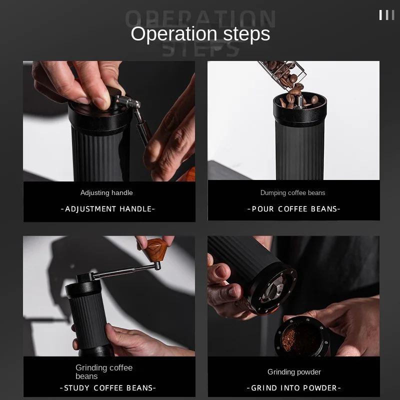 Nowoczesny Przenośny Młynek do Kawy Siedmio-Gwiazdkowy, Ze Stali Nierdzewnej, Wykonany Metodą CNC, Składany Metalowy Młynek do Kawy