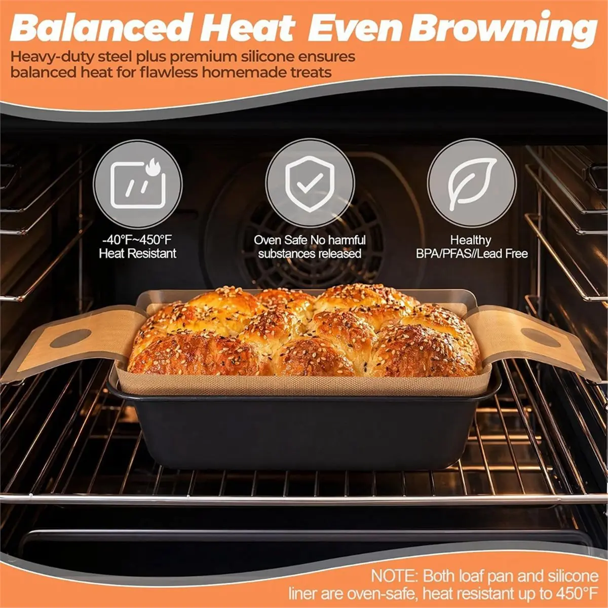 Bread Loaf Pan with Liner Bread Pans with Bread Sling Liners,Even Heat Distribution Bakeware for Meatloaf Lasagna Cake