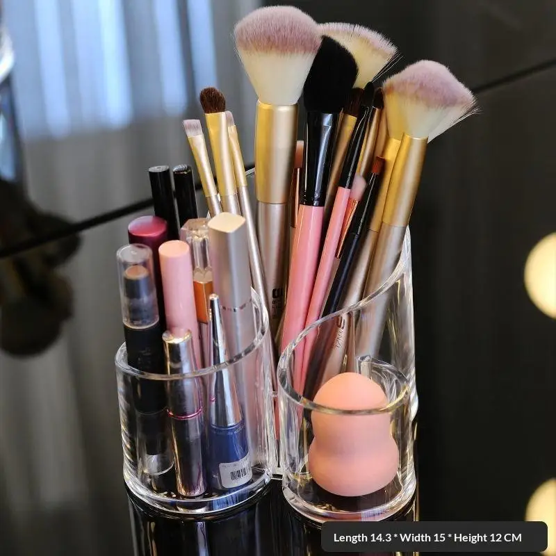 Acrylic Transparent Cosmetic Storage Case Multi Layer Makeup Brushes Organizer for Bedroom Dorm Vanity Display