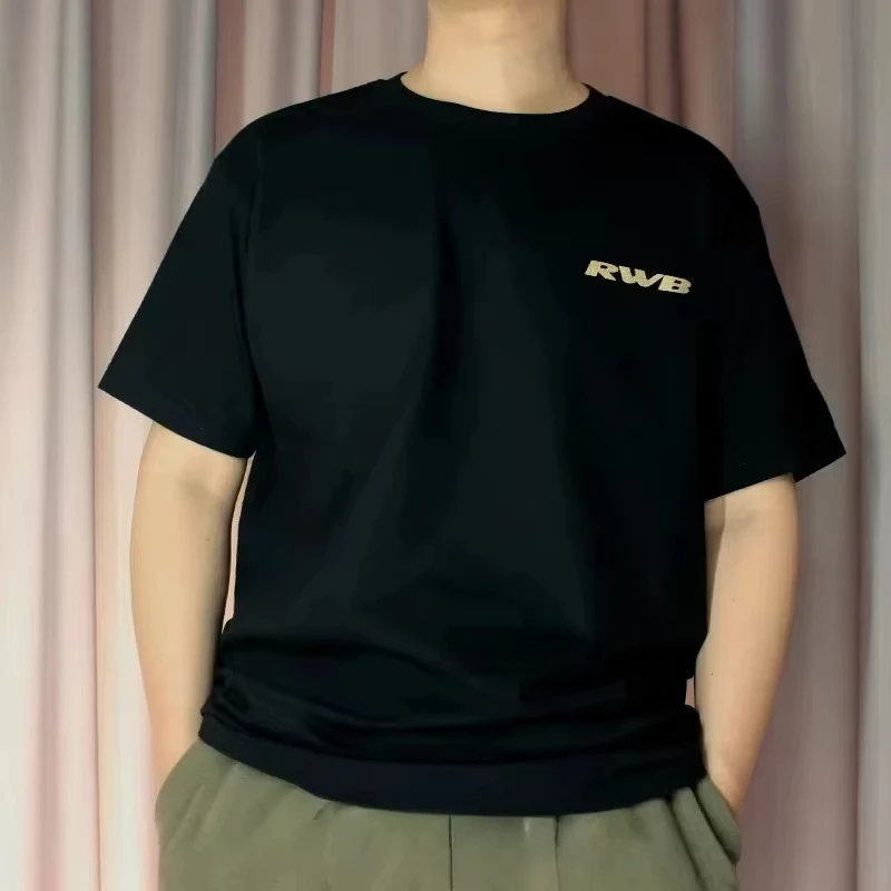 Japanese Classic JDM Poten Clean RWB Motorcycle Printed T-shirt Men's Clothing Women Cotton Tee Harajuku Y2k 2026 Summer Tops