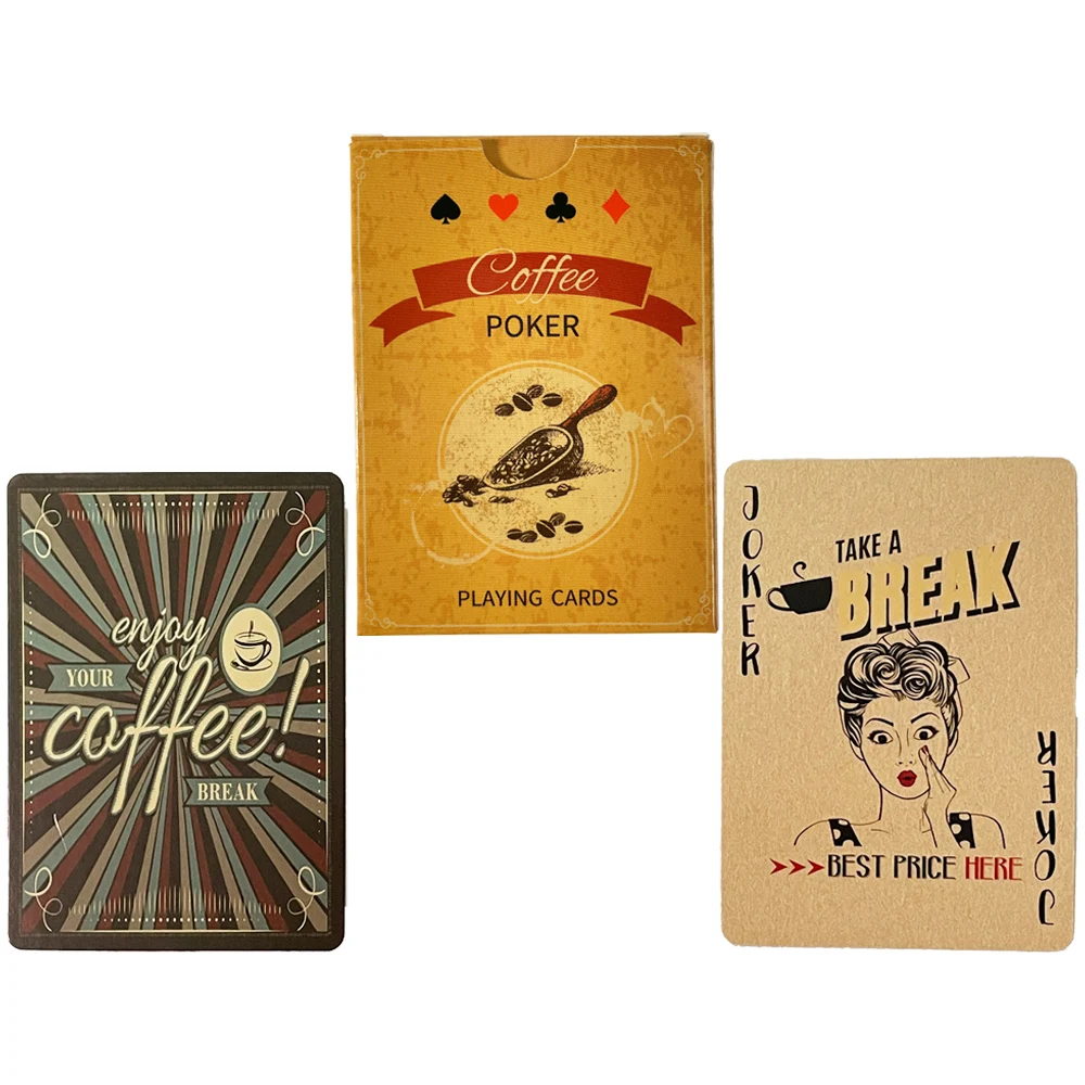1Set Vintage Kaffeebohne Spielkarten Druck Brettspiel Poker Karten interessante Poker Spielkarten für Unterhaltung