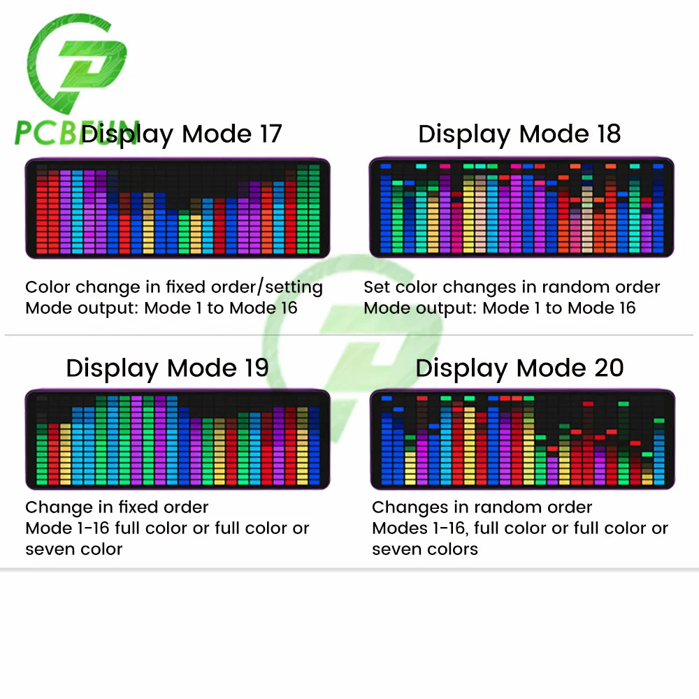 Display a spettro musicale RGB a colori LED Pick up luce ambientale orologio elettronico controllo del suono indicatore di livello dello spettro