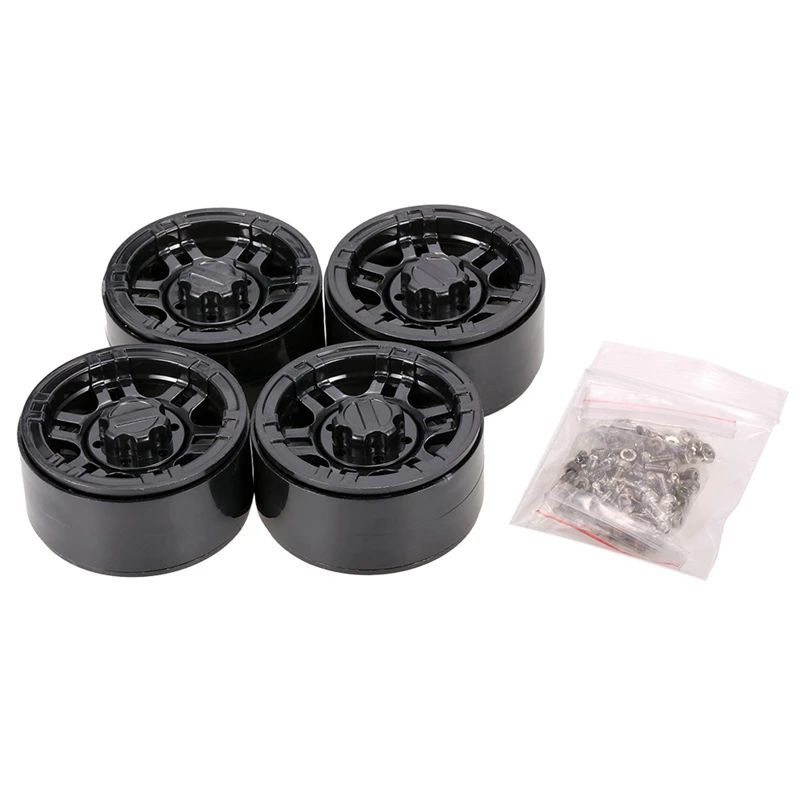 4PCS Plastic 1.9Inch Beadlock Wheel Hub Rim For 1/10 RC Crawler Axial SCX10 90046 AXI03007 Traxxas TRX4 Redcat MST Parts