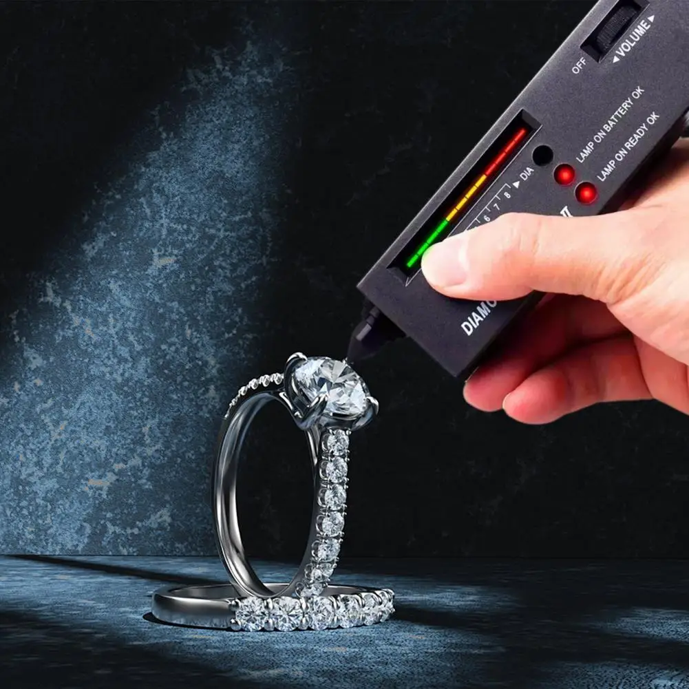 LED Indicator Diamond Tester Pen High Accuracy Diamond Selector Gem Stone Jewelry Testing Tool （No Battery）