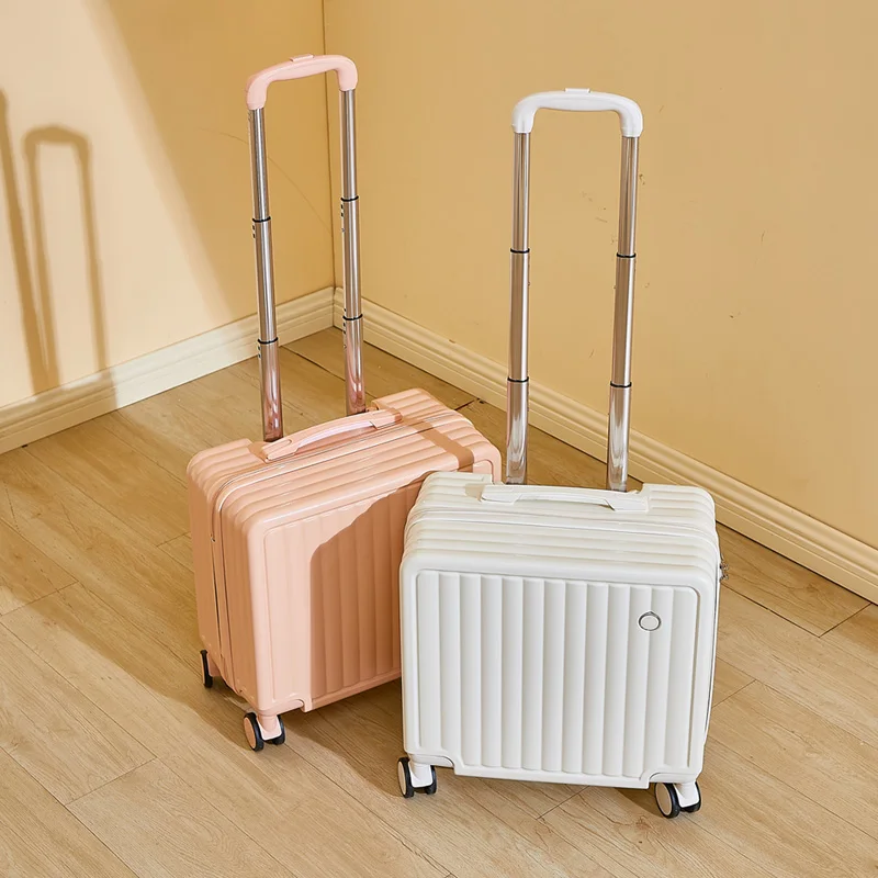 lightweight-miniature-18-inch-travel-suitcase-women's-lockable-carry-on-bag-with-360-degree-wheels-portable-luggage