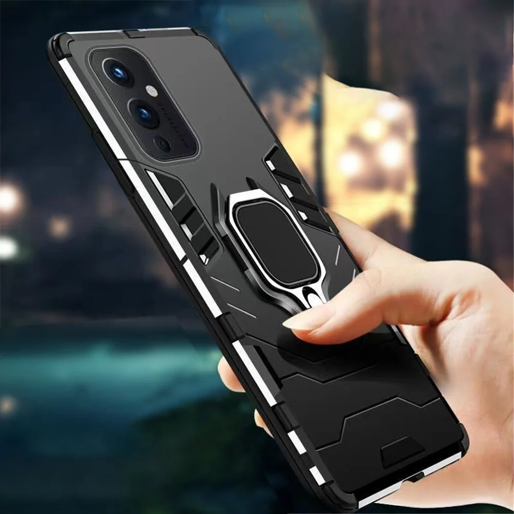 

Oneplus 9 Shockproof Armor Case For Oneplus 9 9 Pro 8 Pro 8T 7T 6T 7 Pro Ring Stand Phone Cover for Oneplus Nord N10 5G N100