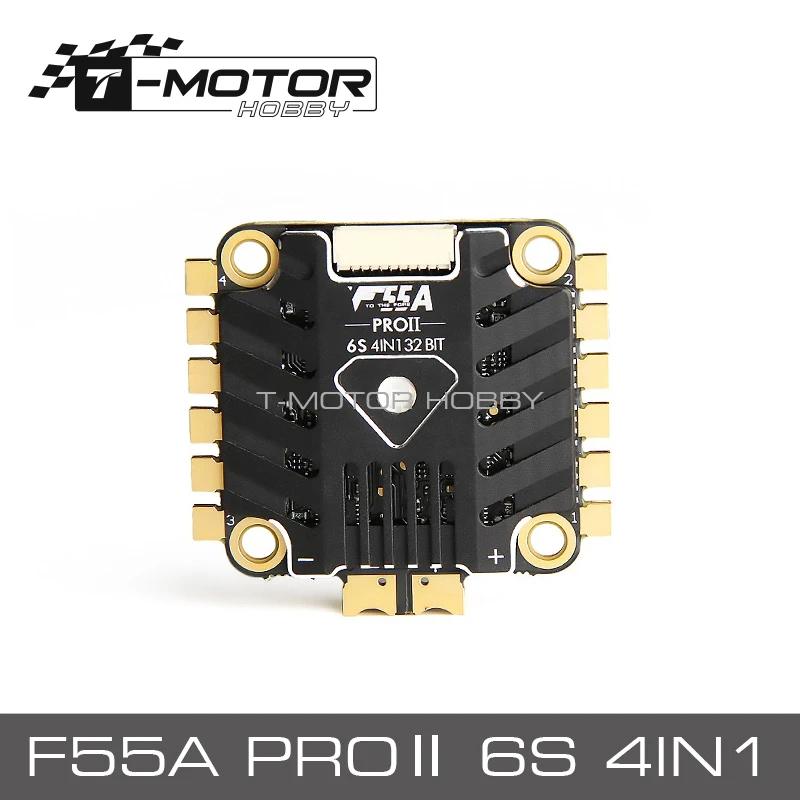 T-Motor 55A PROⅡ 6S 4IN 1 светодиодный 32 бит/F55A PROⅡ • F3 ESC Электрический контроль скорости BEC 10V @ 2A для FPV motors RC Racing Drone STACK